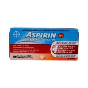 ASPIRIN 81MG QUICK CHEW TAB 100'S