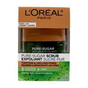 L'OREAL PARIS FACE+LIP PURE SUGAR+KIWI SCRUB 50ML