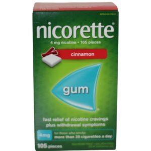 NICORETTE CINNAMON GUM WHITENING 4MG 105'S