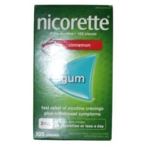NICORETTE CINNAMON GUM WHITENING 2MG 105'S