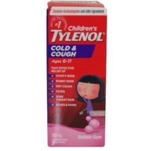TYLENOL COLD & COUGH CHILD LIQUID BUBBLE GUM 100ml