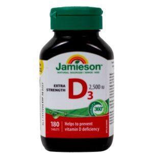 JAMIESON VIT D3 2500IU TABS 180'S