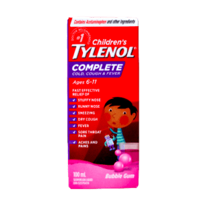 TYLENOL COMPLETE CHILDREN COUGH,COLD & FEVER BUBBLEGUM 100ML