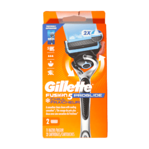 GILLETTE FUSION PROGLIDE CHILL MEN'S RAZOR +2 CART 1 RAZ