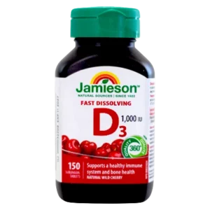 JAMIESON VIT D3 1000IU CHERRY FAST MELT 150'S